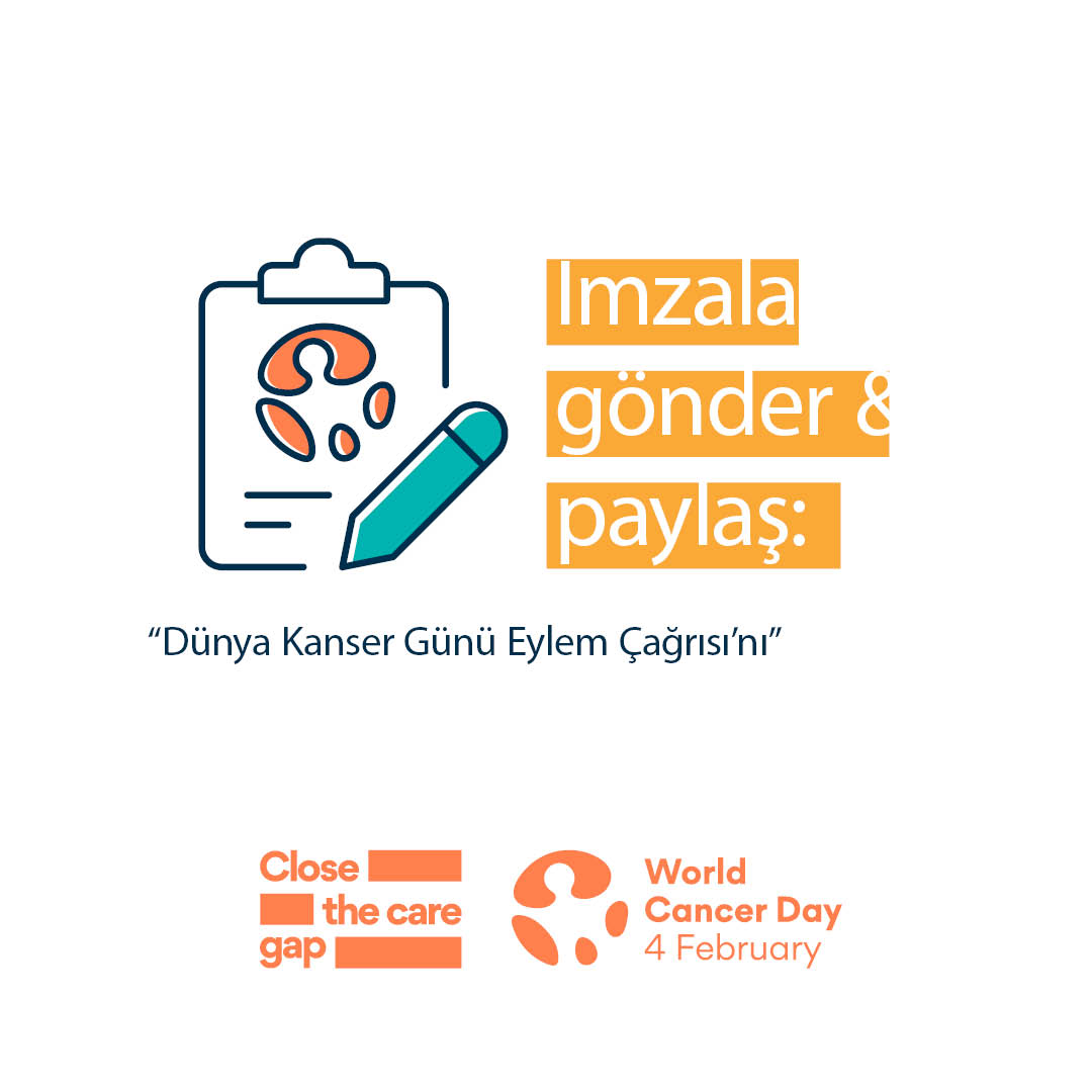 World Cancer Day 2024 - Social Media Cards - Call to Action - Turkish